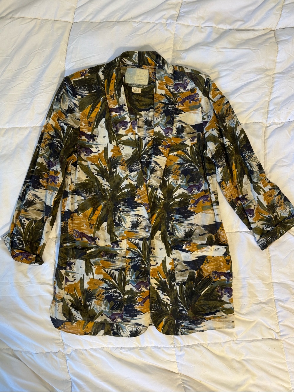 Vintage Norman Todd Safari Jungle Leopard Blazer 11/12